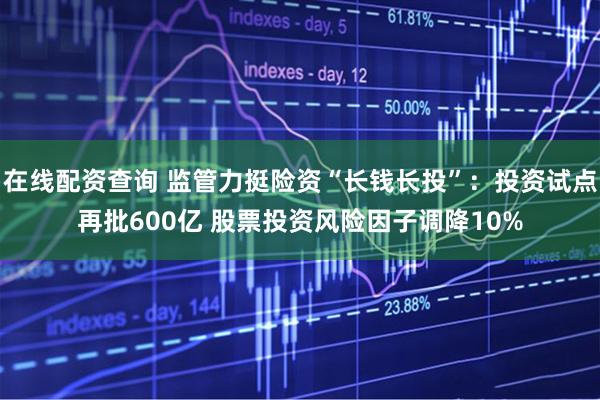 在线配资查询 监管力挺险资“长钱长投”：投资试点再批600亿 股票投资风险因子调降10%